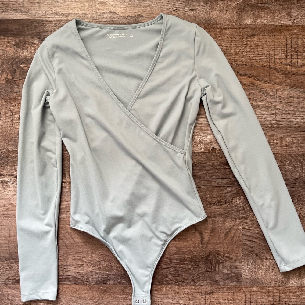 Abercrombie light blue wrap bodysuit